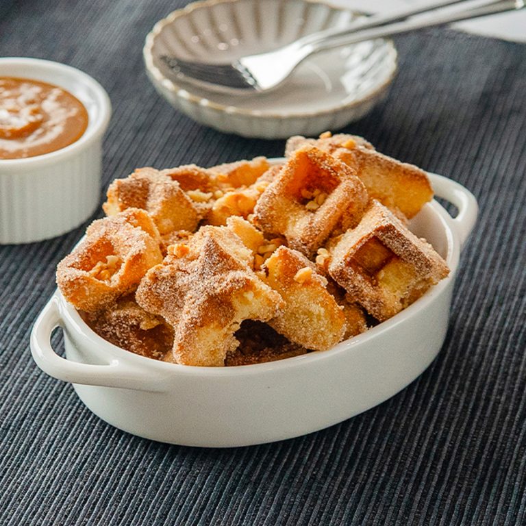 Caramel Cinnamon Waffle Bites