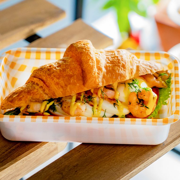 Garlic Shrimp & Egg Croissant