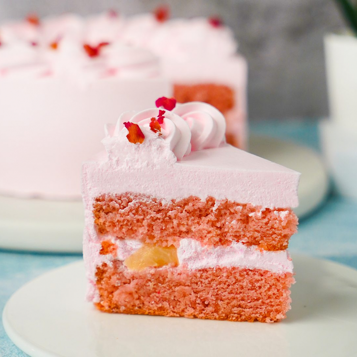 Vegan Rose Lychee Cake